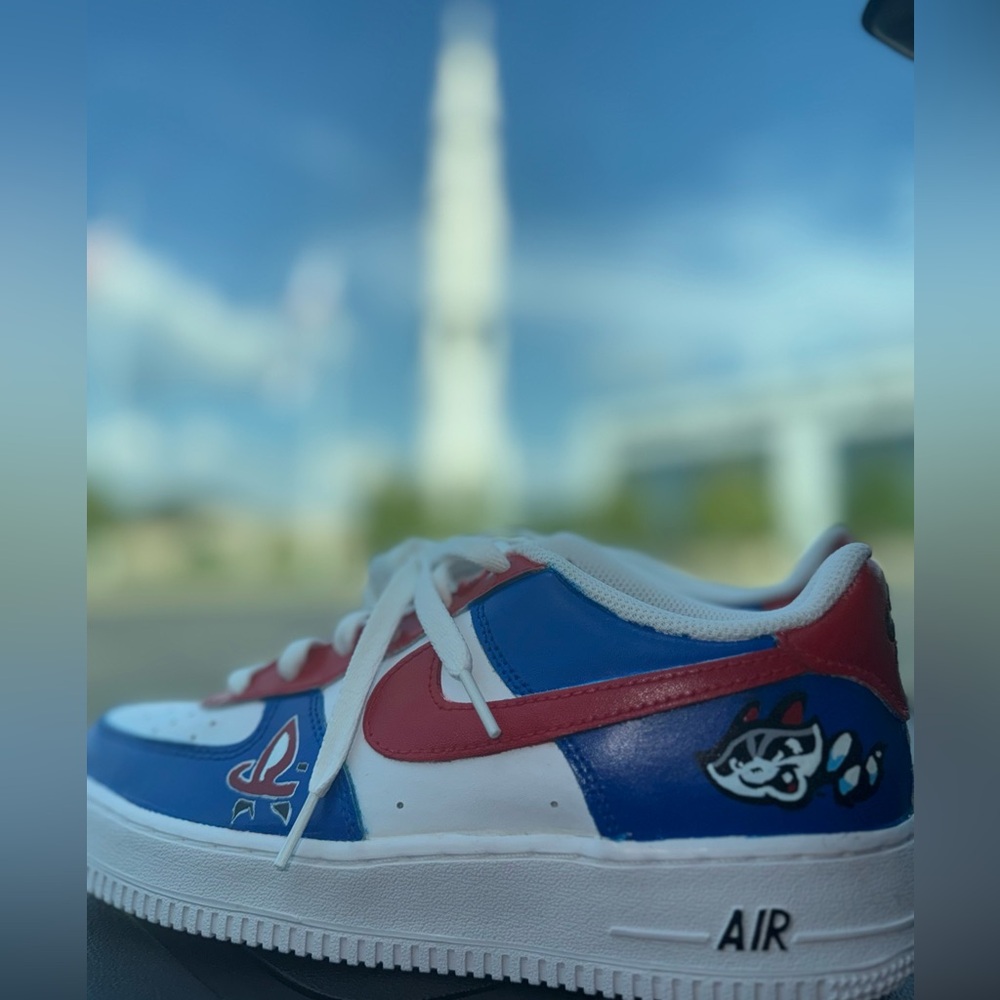 Custom Trash Panda Nike Air Force 1 W Sz 8.5/ Y7 - Picture 2 of 9